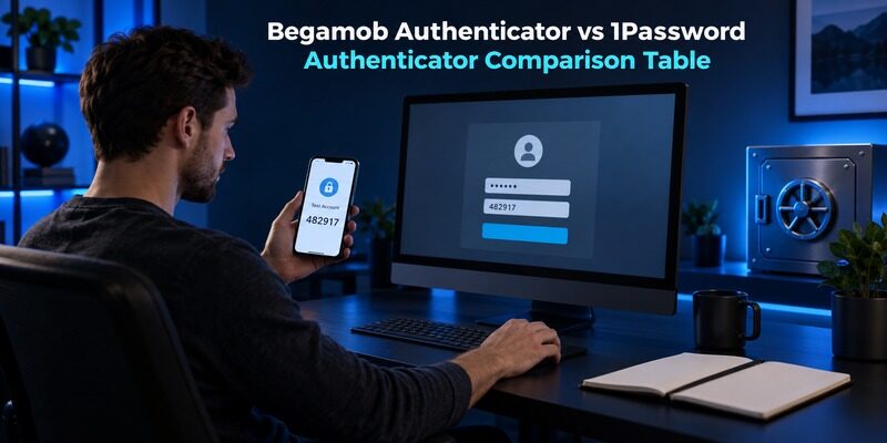 Begamob Authenticator vs 1Password Authenticator